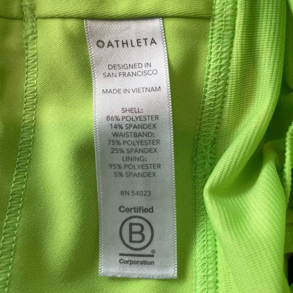 Athleta Lime Green Athletic Running  Shorts Large